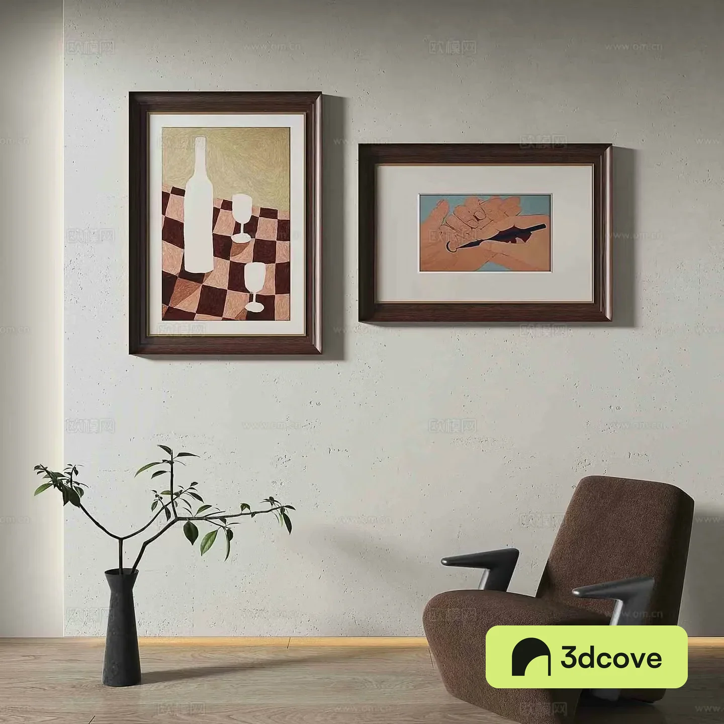Simple European retro painting abstract painting decorative painting