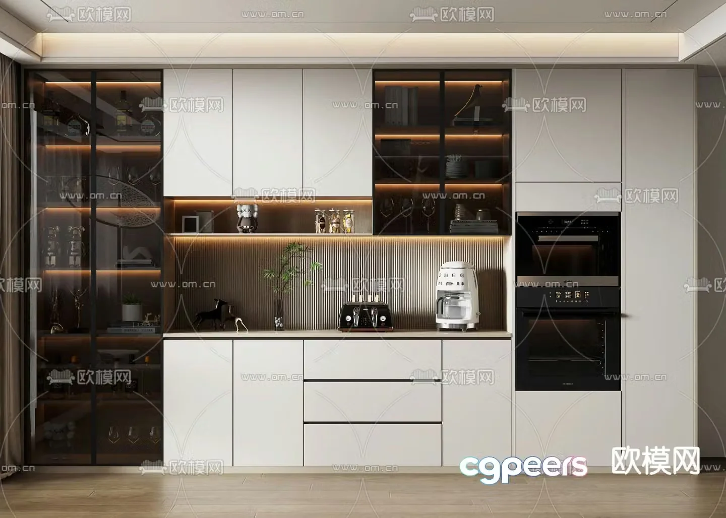 Modern wine cabinet sideboard 3d model