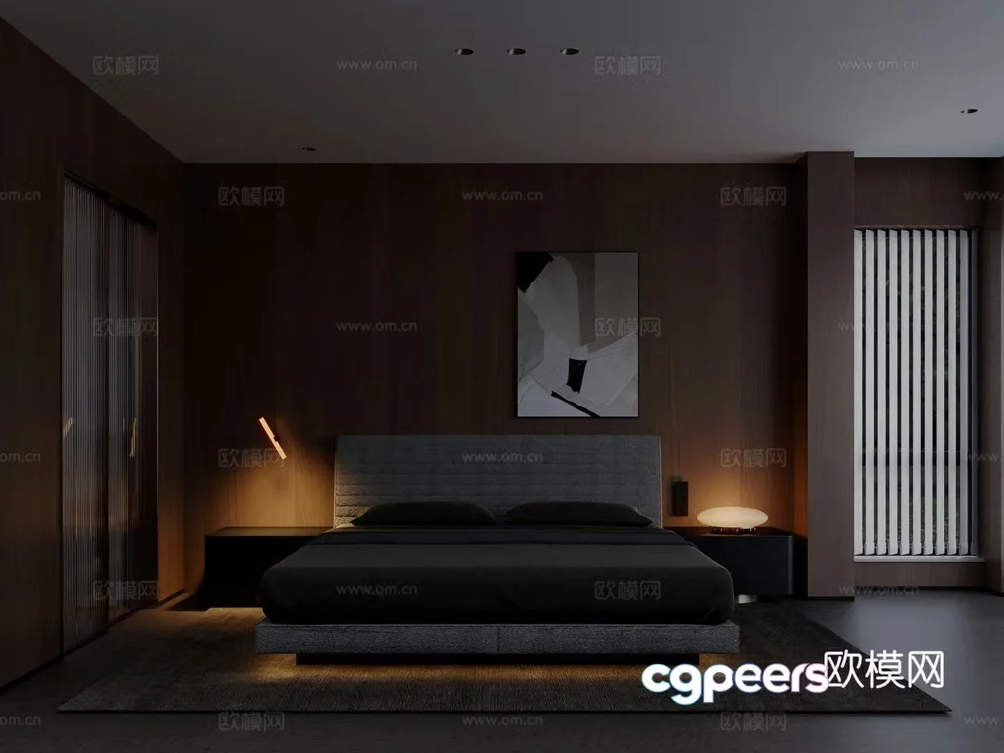 Modern bedroom master bedroom 3d model