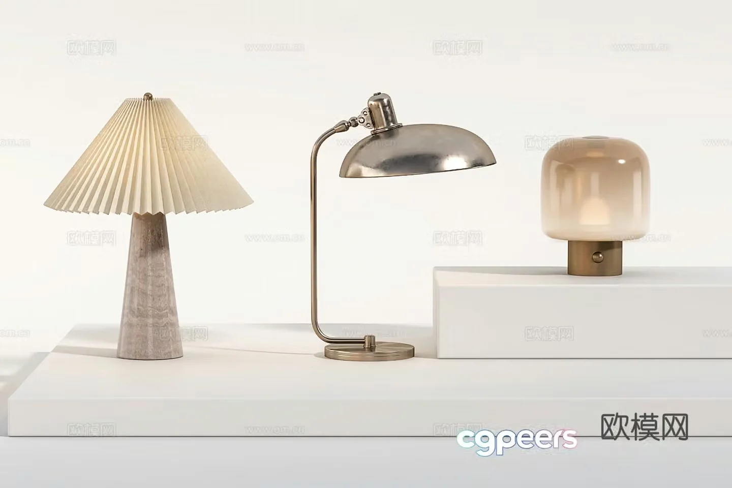 Modern simple desk lamp Bauhaus Nordic medieval American style LOFT metal 3D model