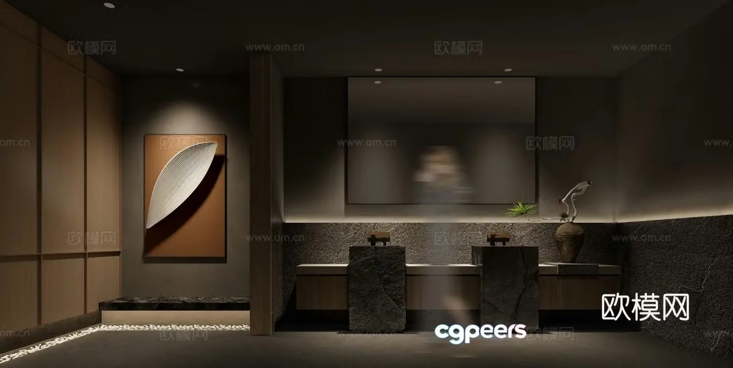 Japanese public bathroom 3D model