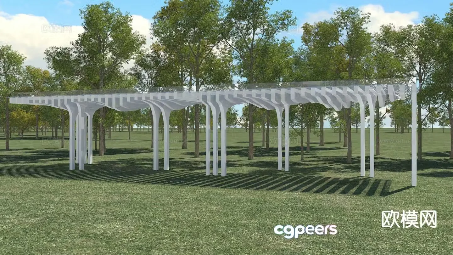 Modern gallery frame landscape gallery 3d model