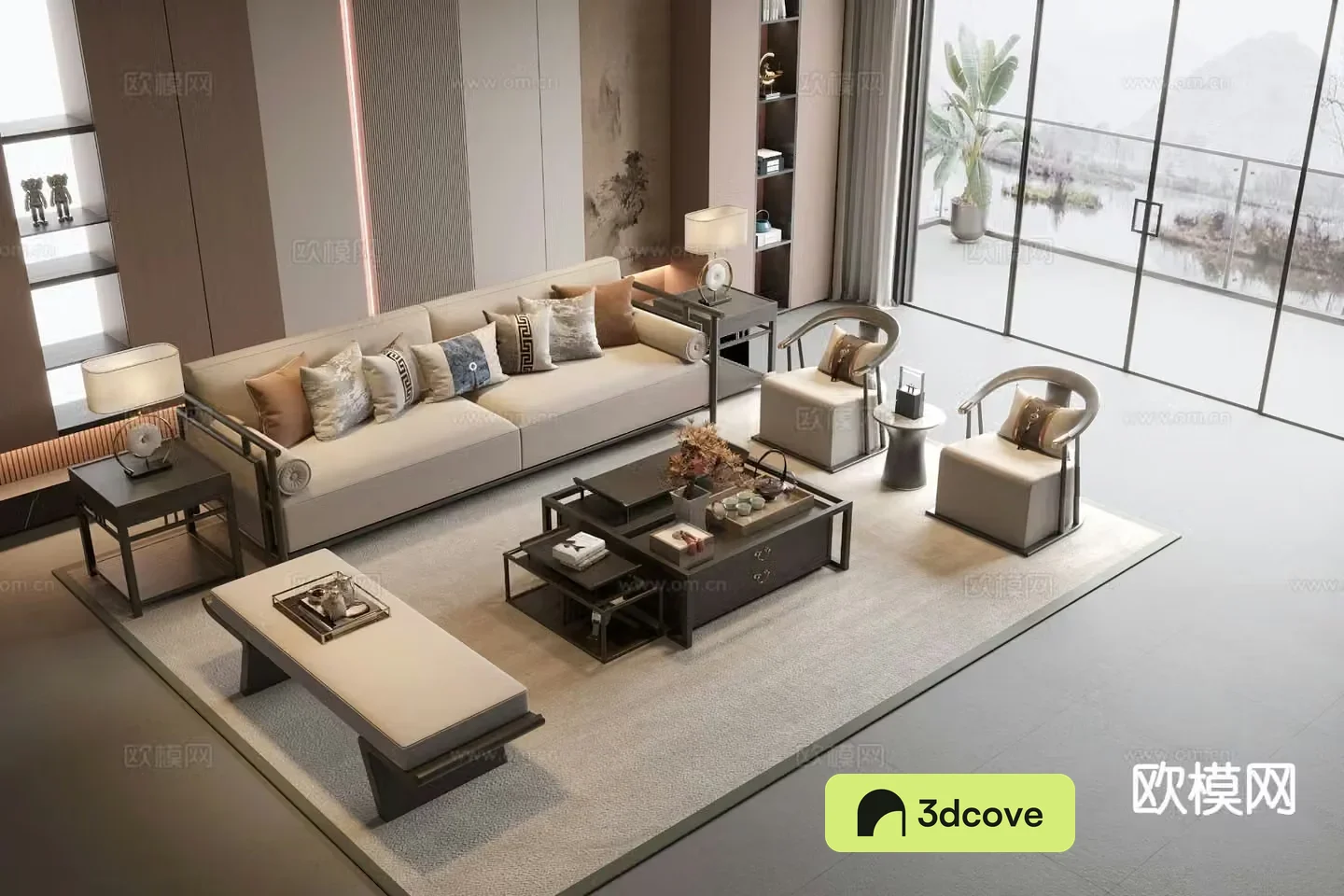 New Chinese style sofa modular sofa