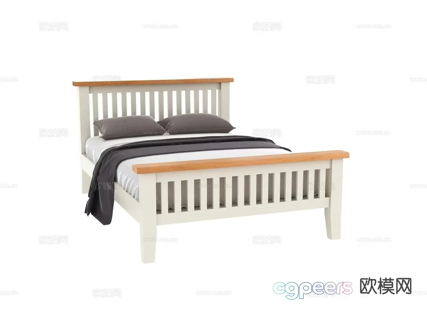 Modern children’s bed double bed 3d model