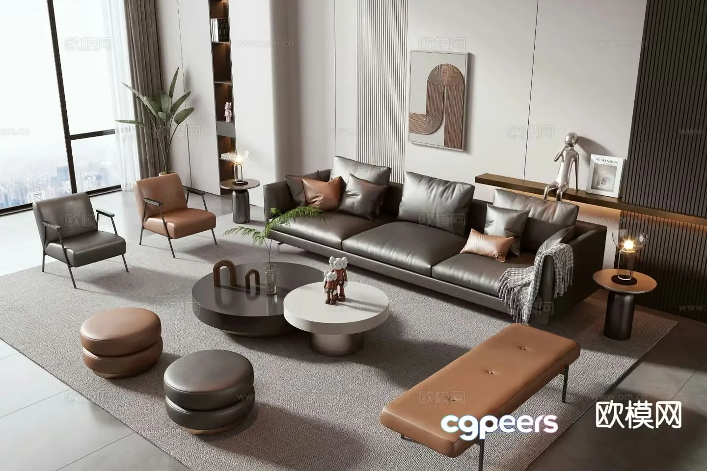 Modern sofa set 3d model