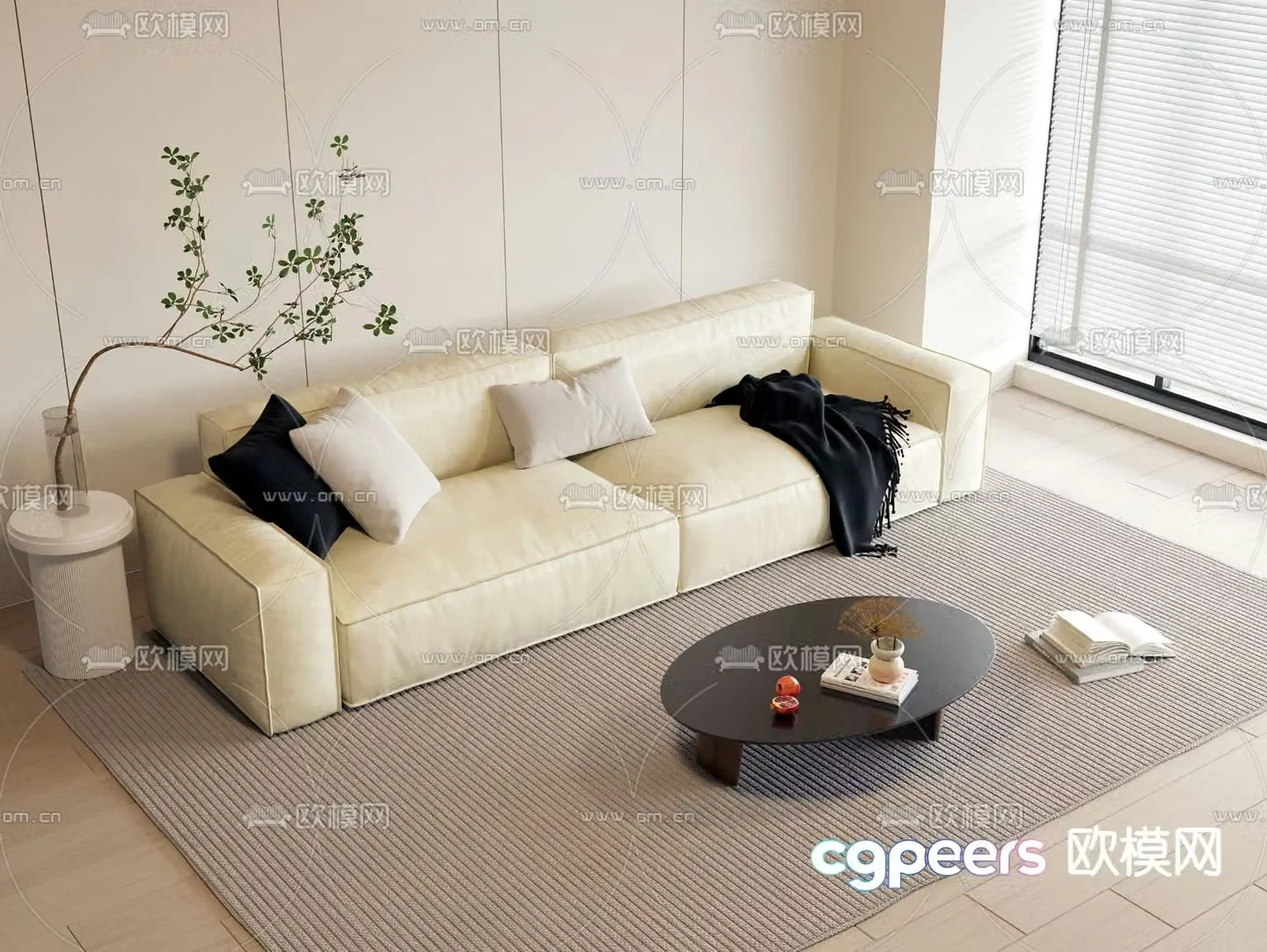 Fabric sofa combination 3d model