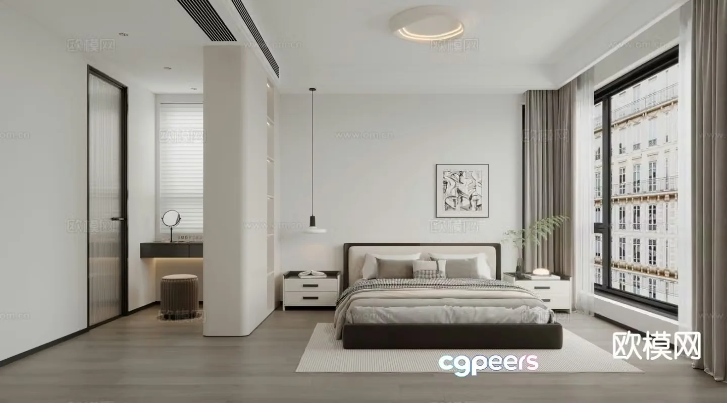 Modern bedroom master bedroom 3d model
