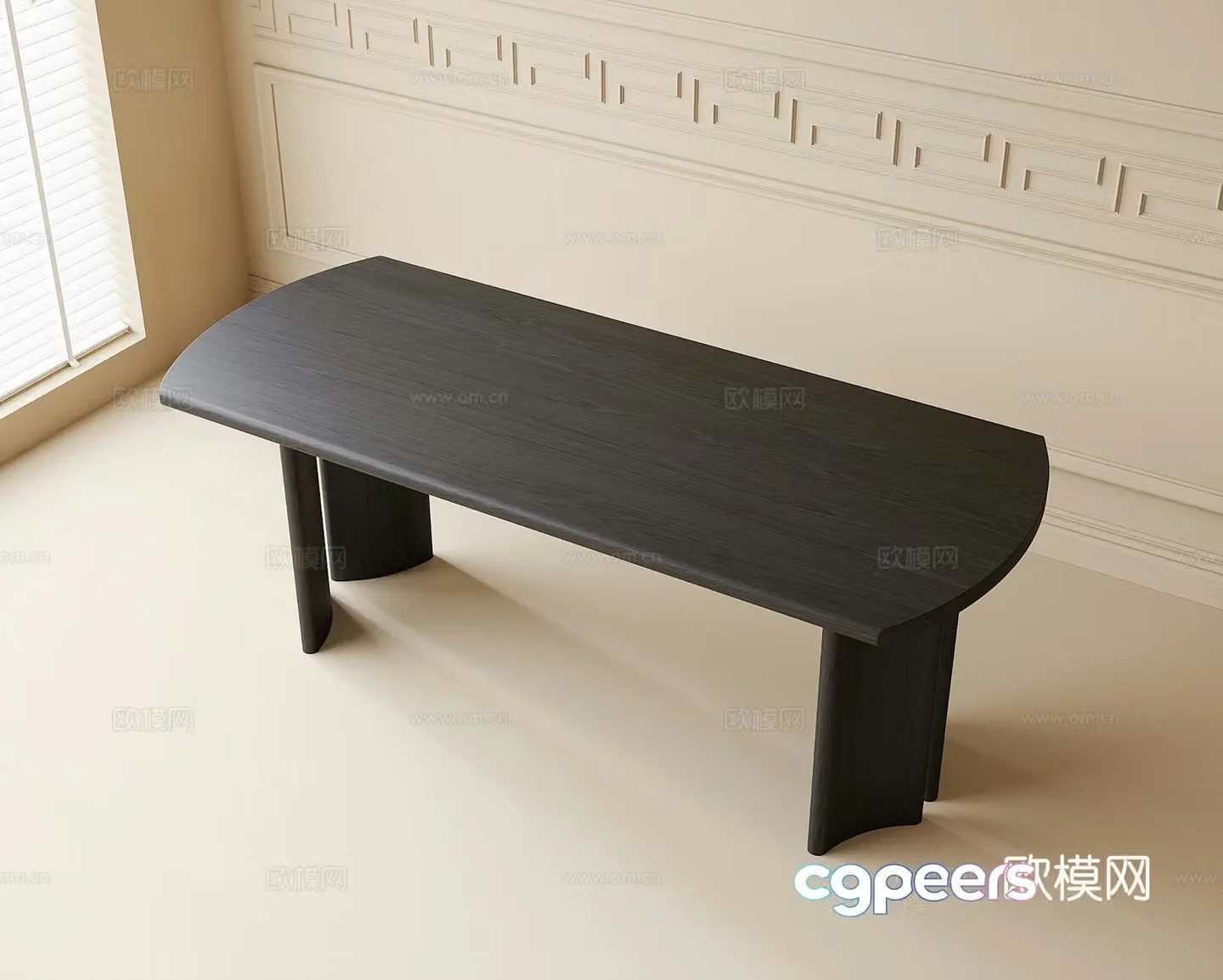 Modern dining table desk 3d model