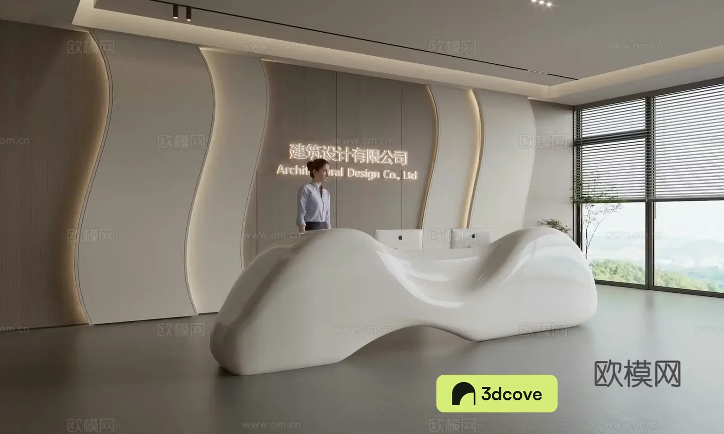 Modern company front desk reception area bar reception desk service desk company front desk background
