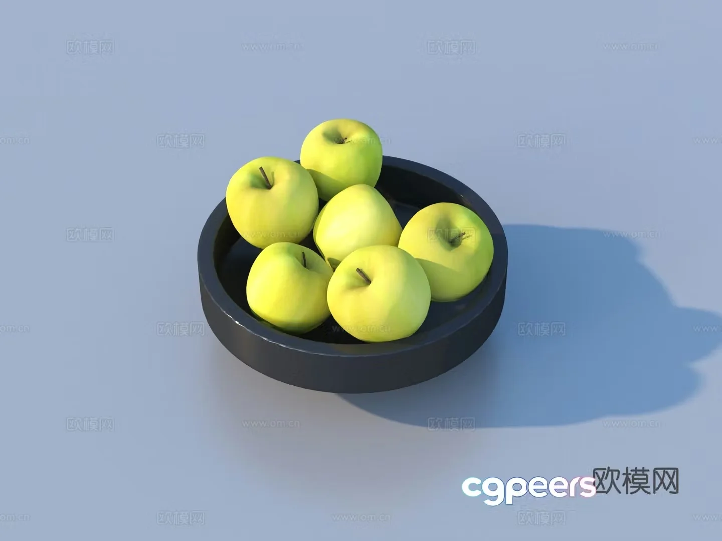 Fruit plate ornament fruit apple food 3d model