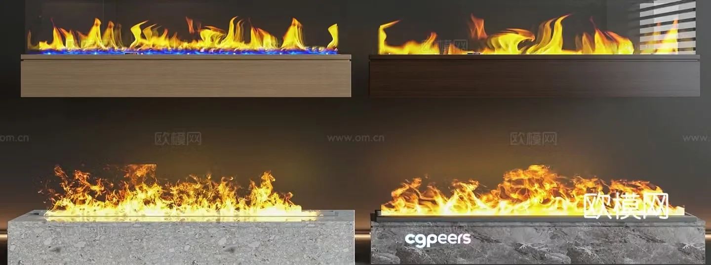 Modern fireplace 3d model