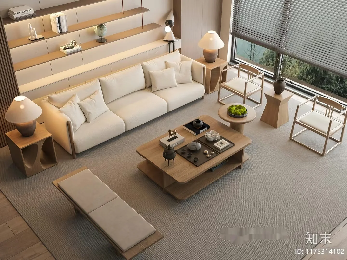 Modern Living Room 3D Model – 11329 – CORONA Render