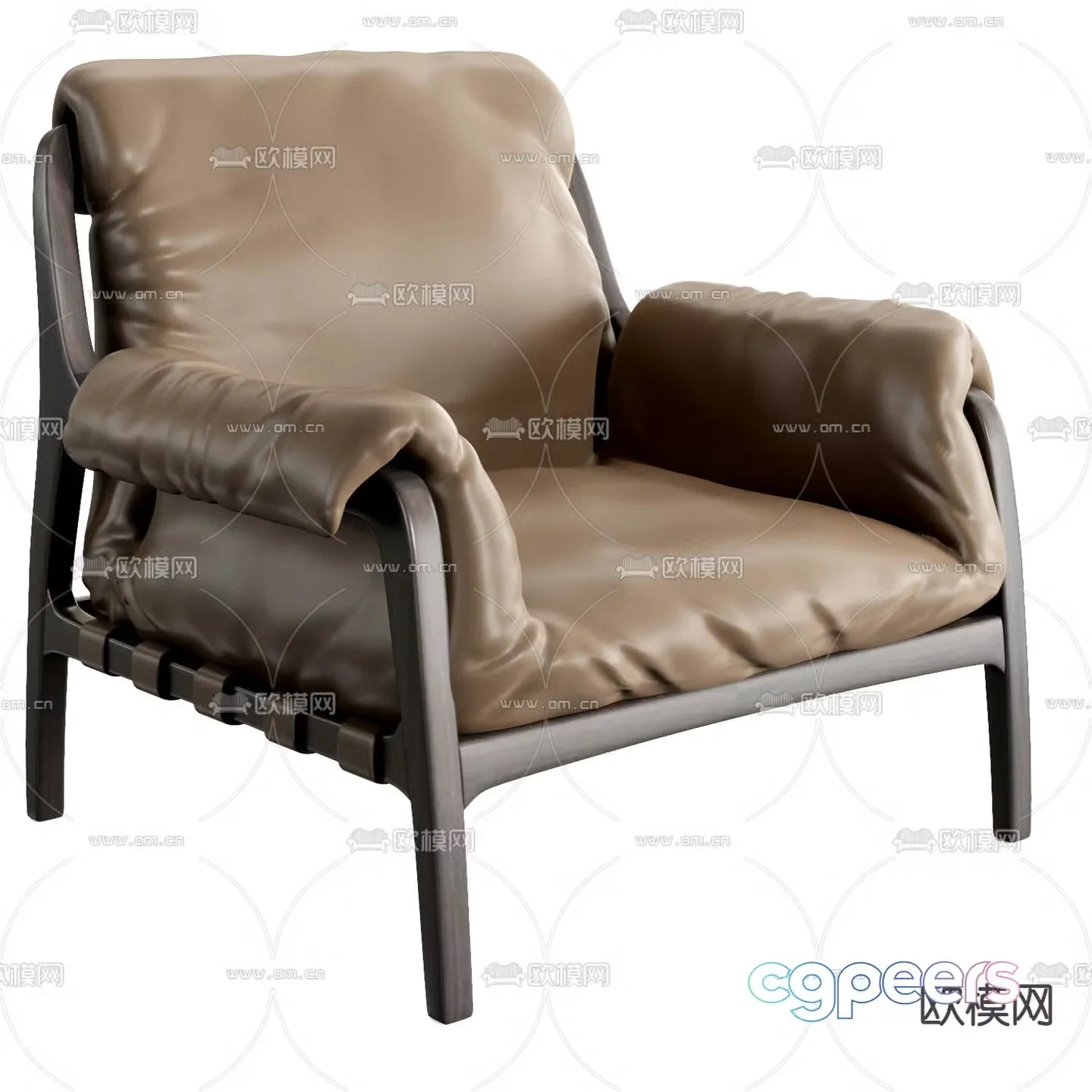 Fendi leather lounge chair 3d model