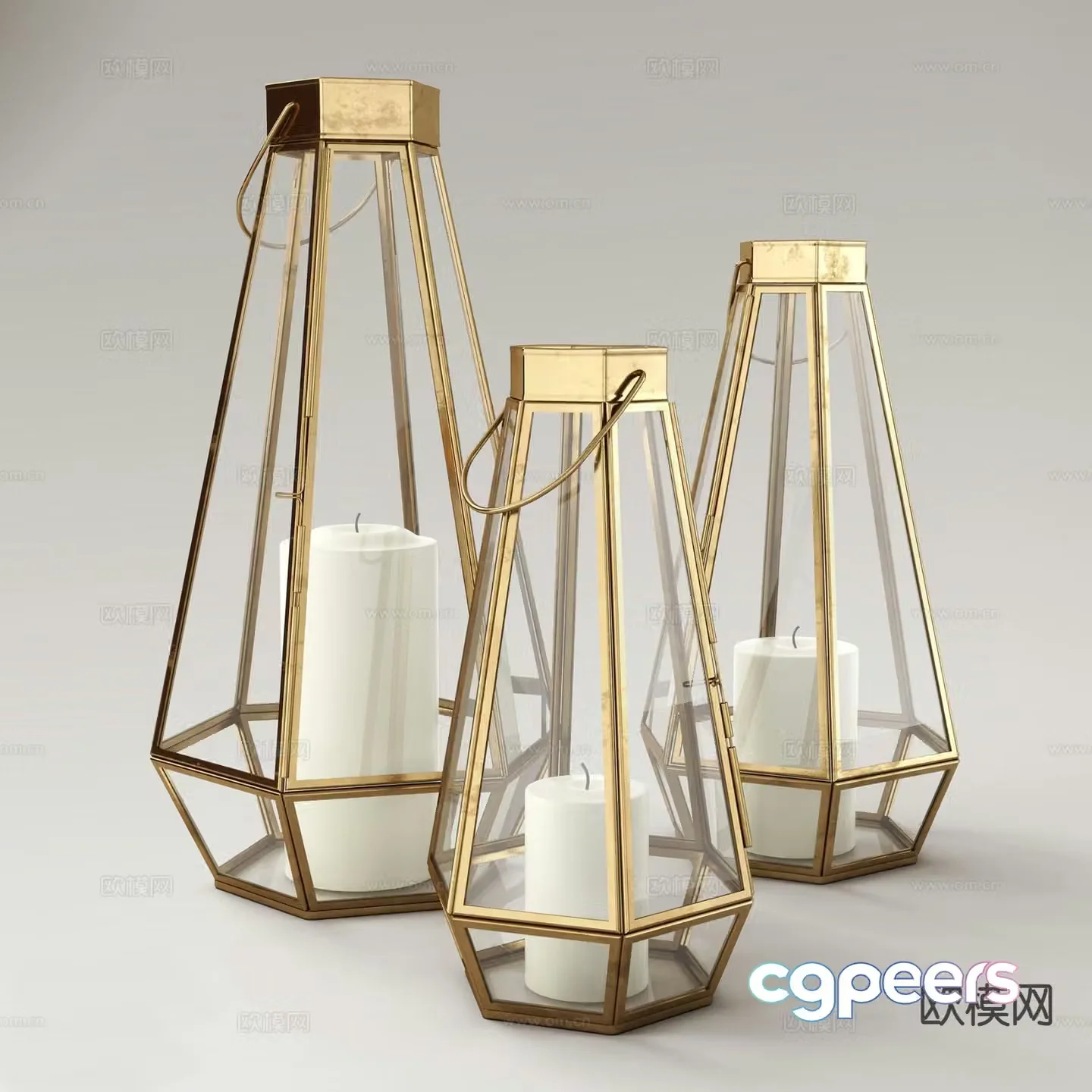 Light luxury candlestick lamp 3d model