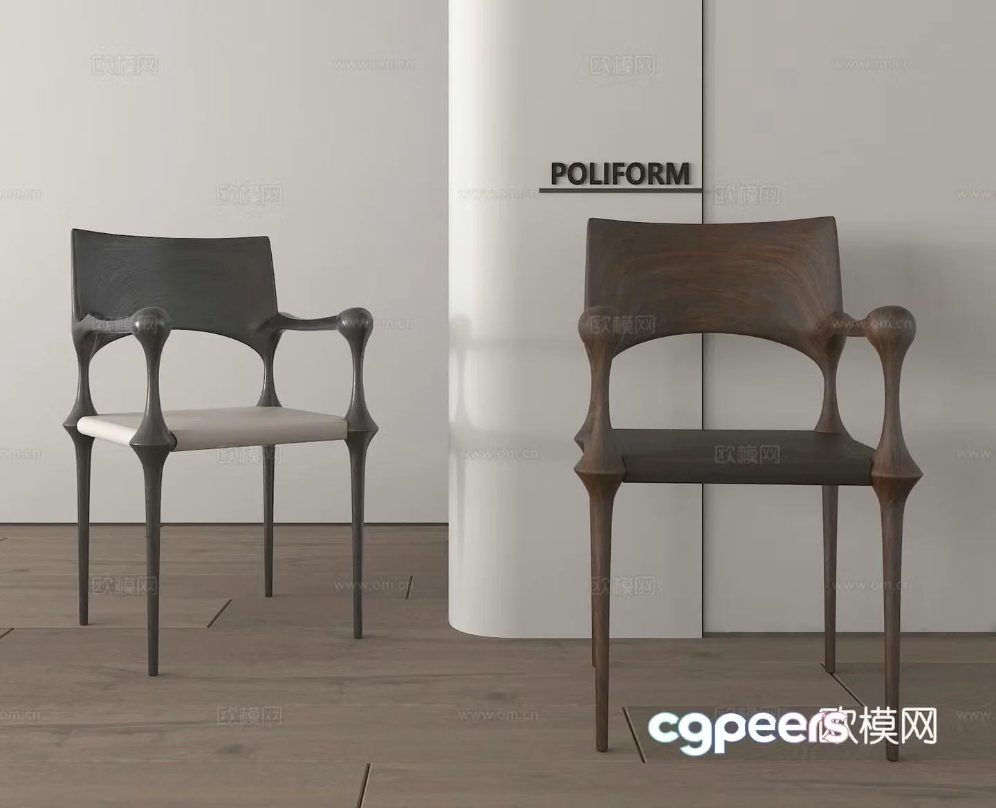Dining chair Single chair Leisure chair 3d model