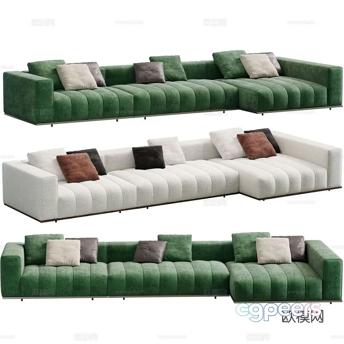 Multi-person sofa corner sofa 3d model