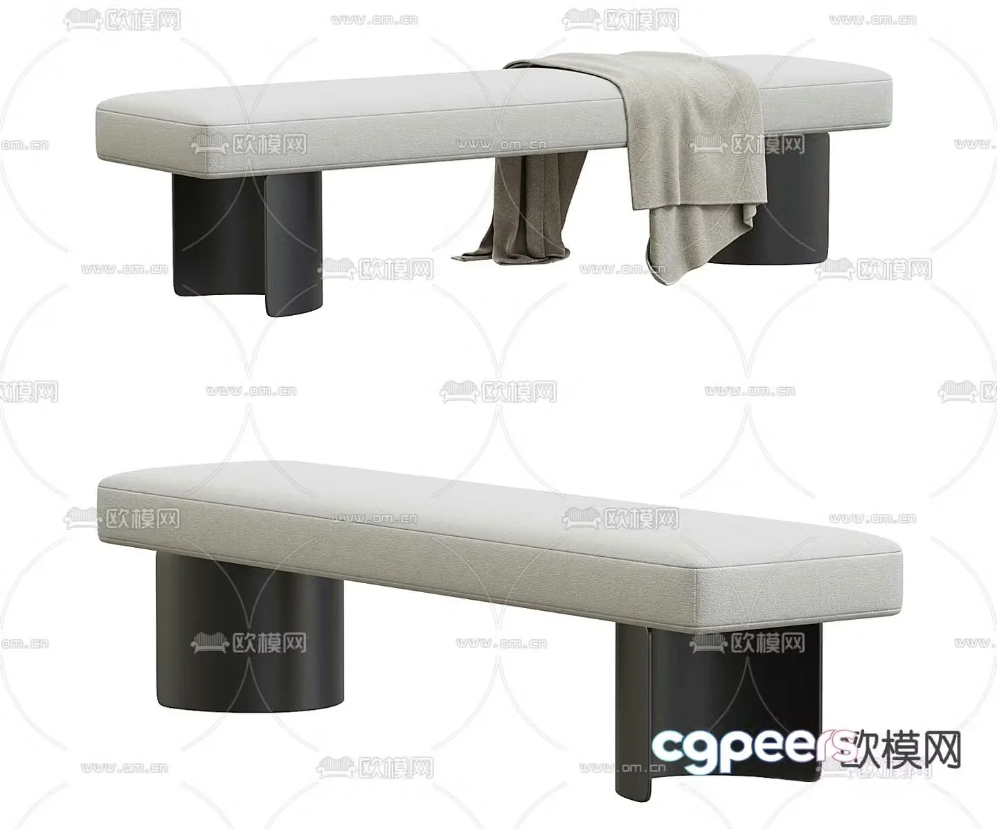 Bench end stool 3d model