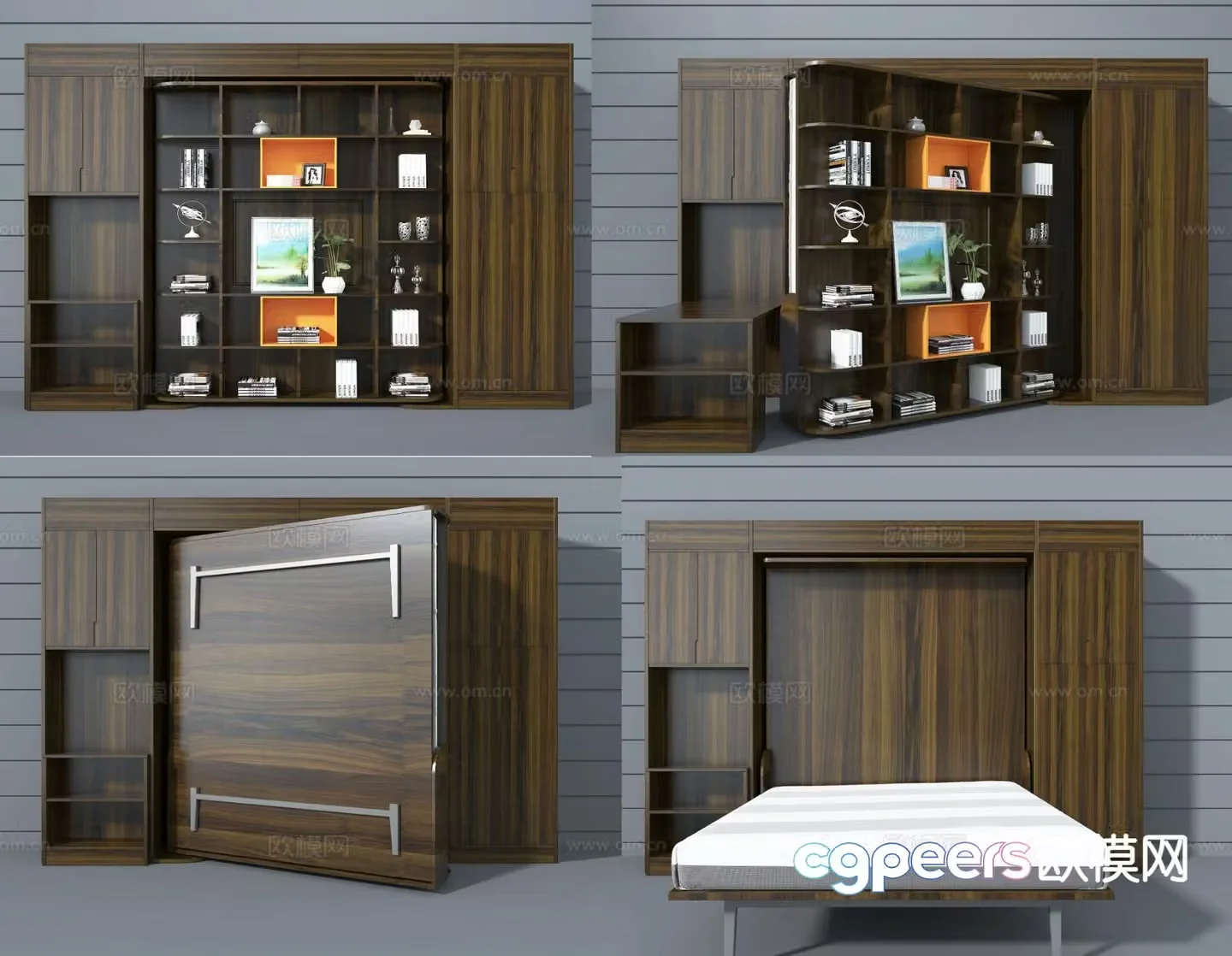 Modern multifunctional modular bed 3d model