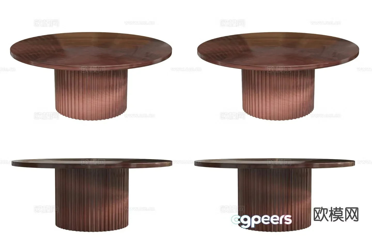 Italian dining table round dining table 3d model