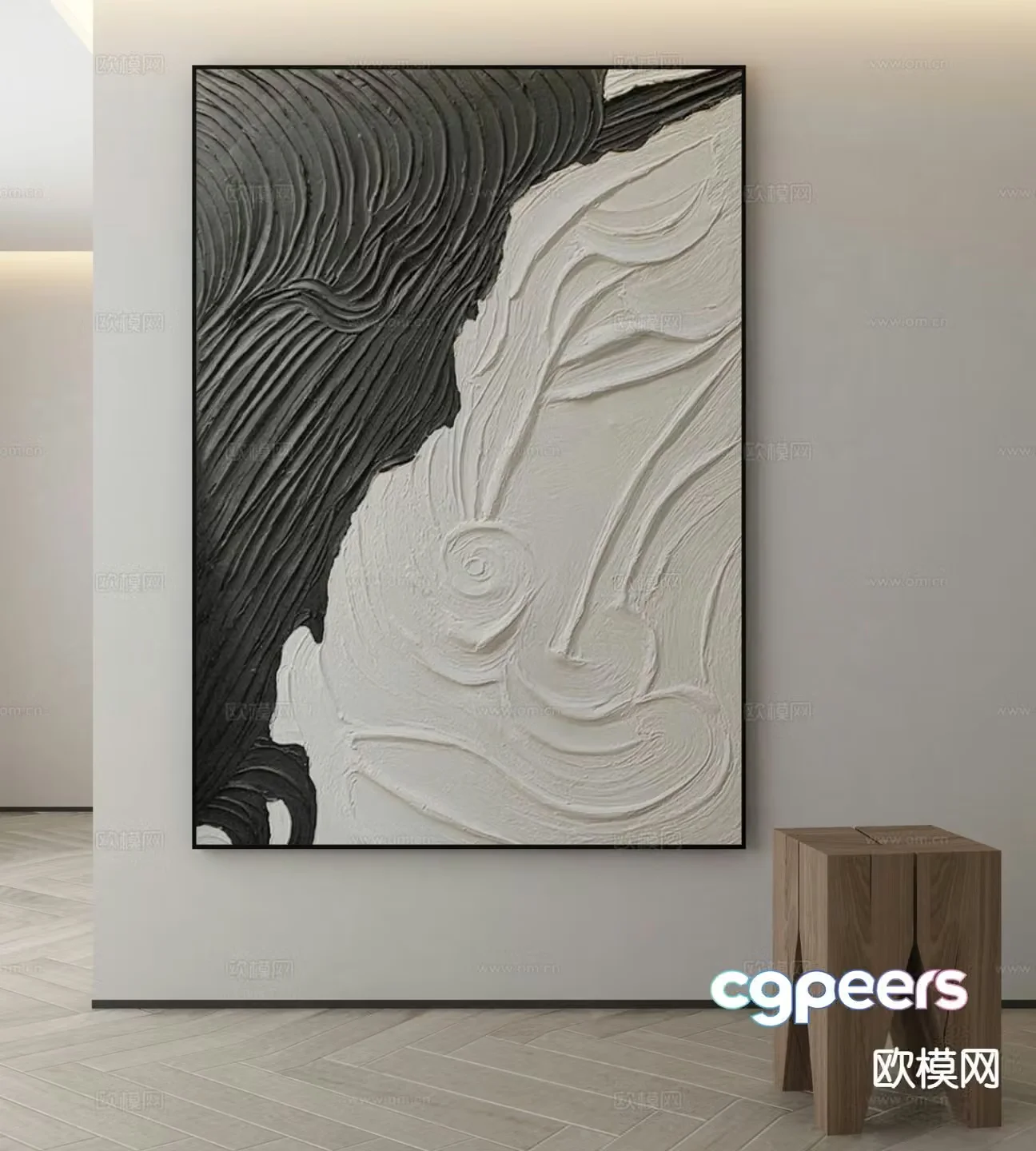 Modern decorative painting texture painting abstract painting 3d model