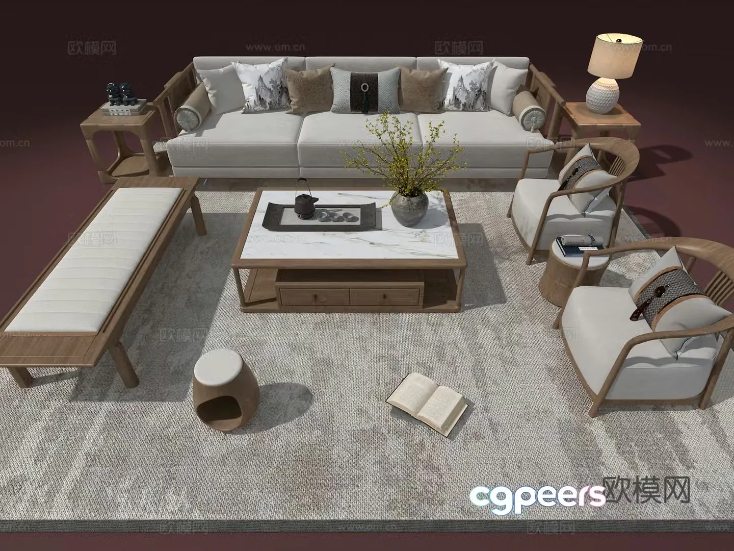 New Chinese sofa set 3D model