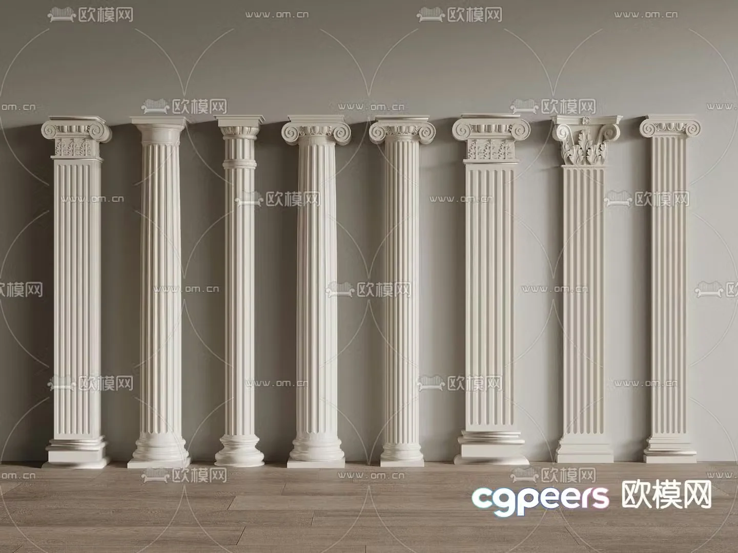 French column Roman column Square column Cylinder 3D model