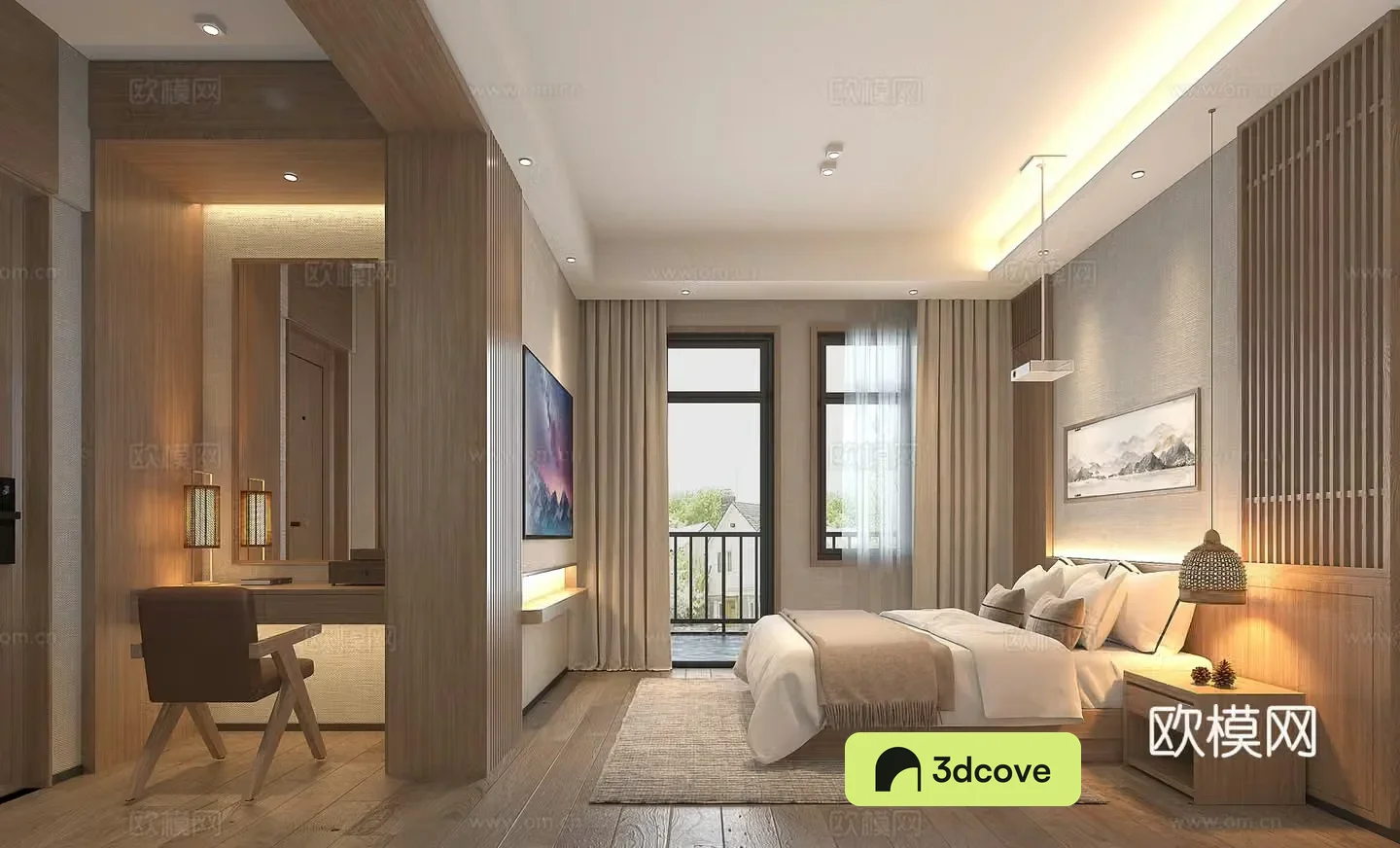 New Chinese homestay room bedroom suite
