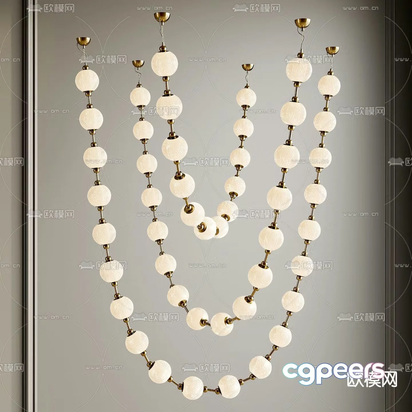 Beaded chandelier lobby chandelier 3d model