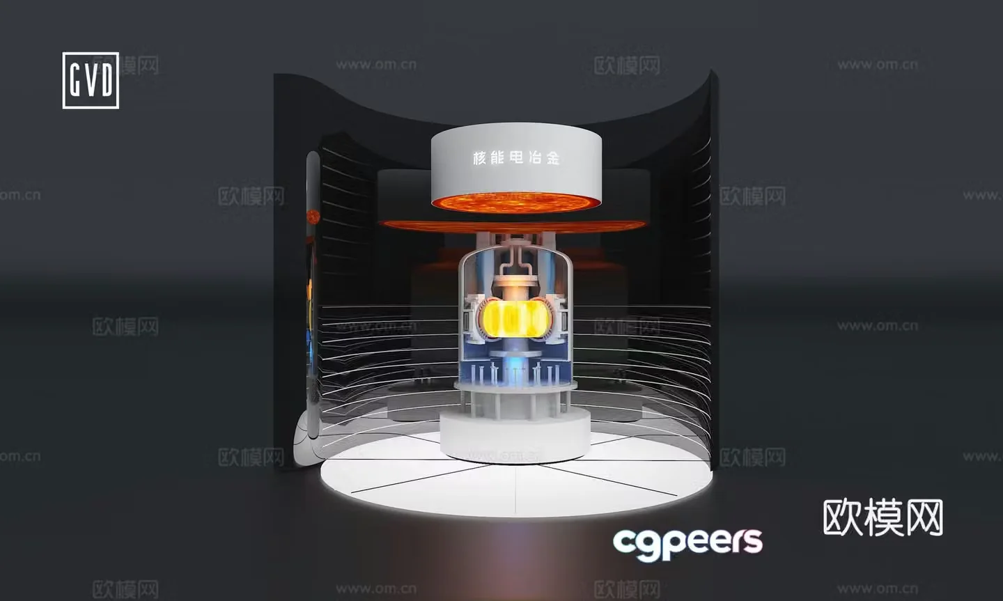 Modern Science and Technology Exhibition Hall Nuclear Energy Physical Device Nuclear Energy Power Generation Device Nuclear Power Plant Interactive Device 3D Model