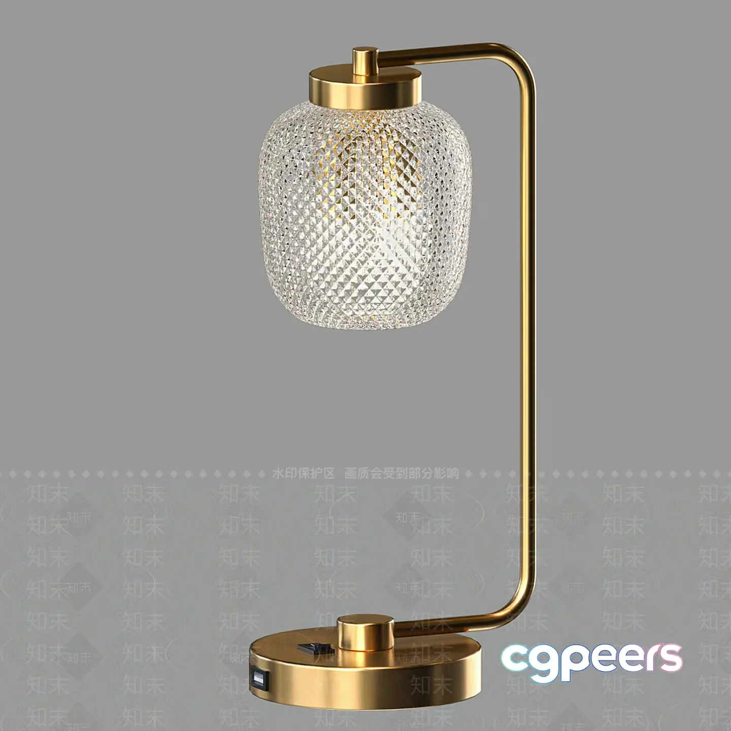 Gold Light Fixture 3D Model – 22536 – VRAY Render