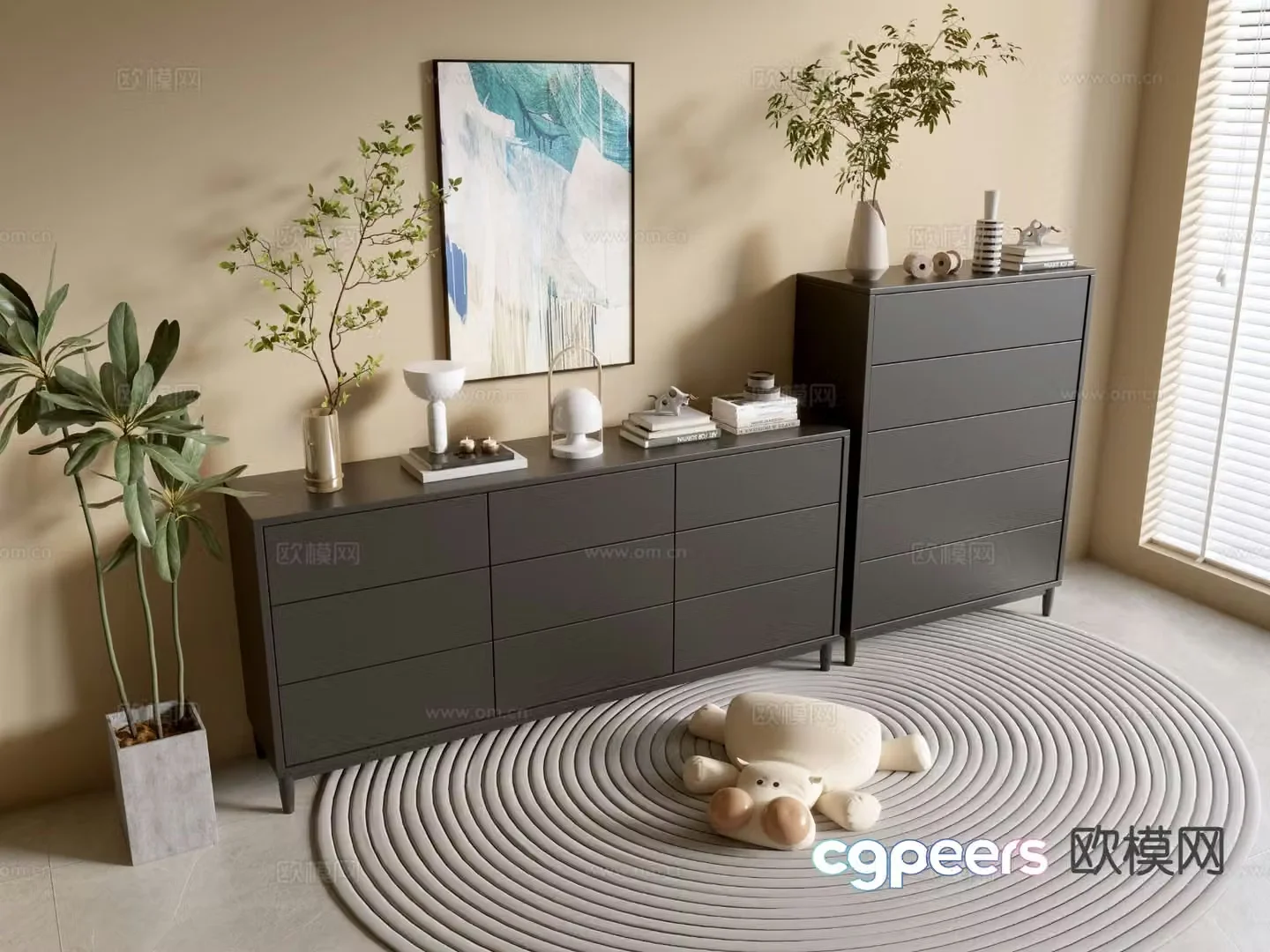 Modern entryway cabinet 3d model