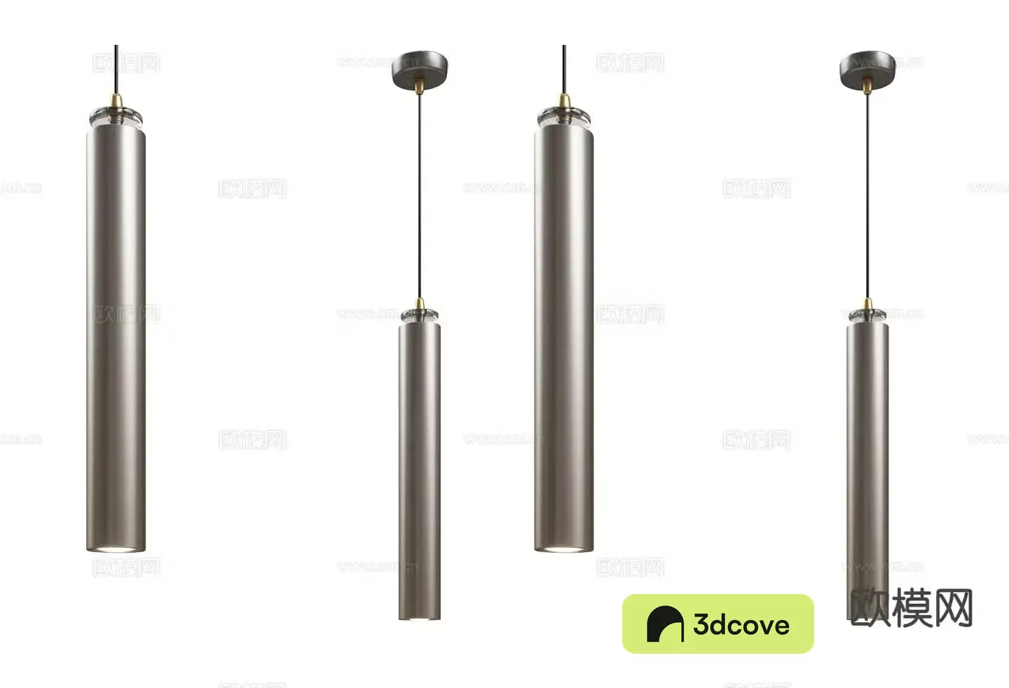 Stainless steel cylindrical chandelier minimalist long chandelier