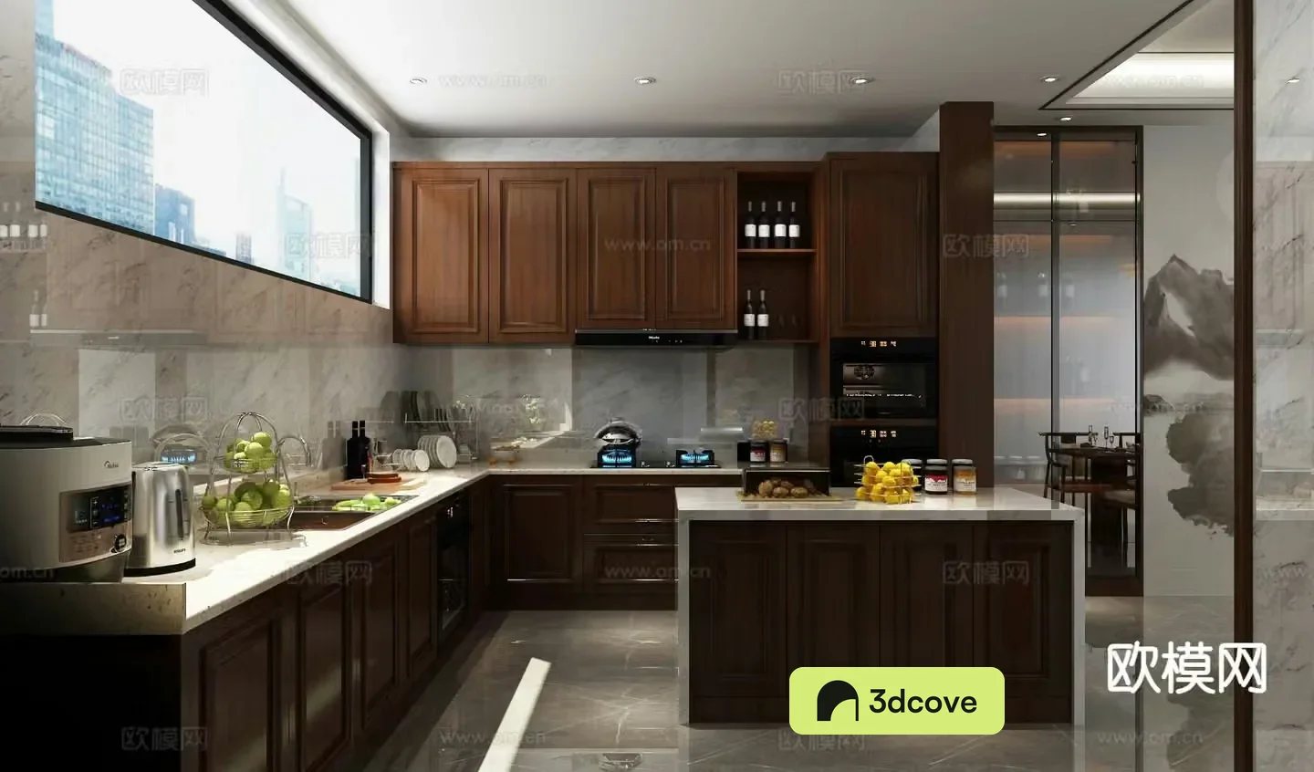 New Chinese style island kitchen