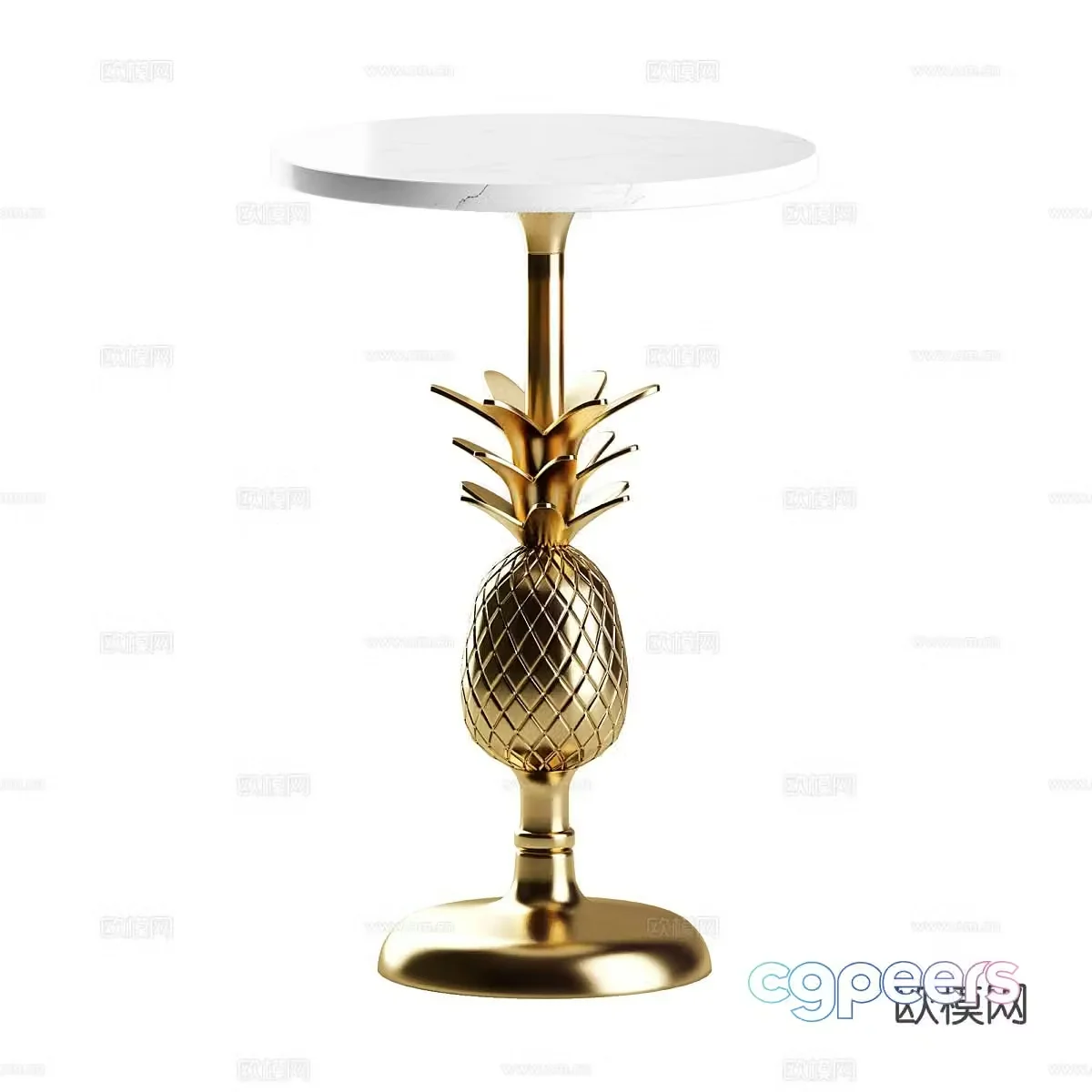 Round table and side table 3D model