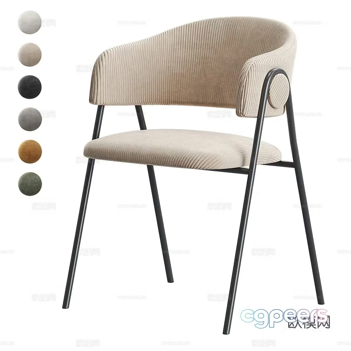 Modern single chair dining chair chair leisure chair 3D model