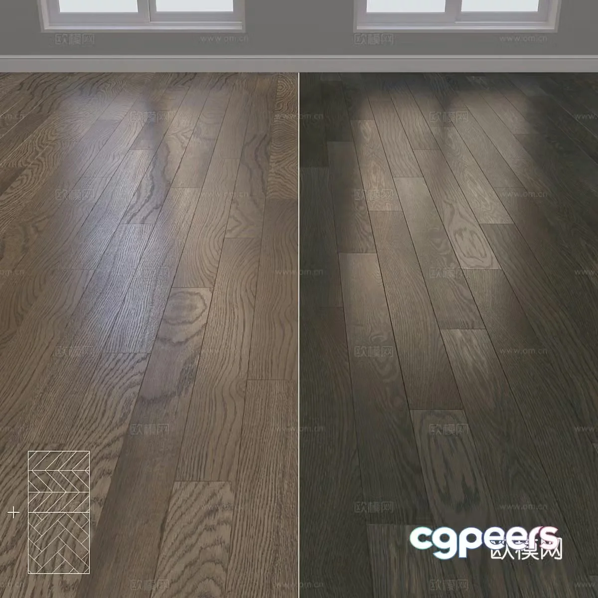 Modern retro floor Modern wood floor Retro wood floor 3d model