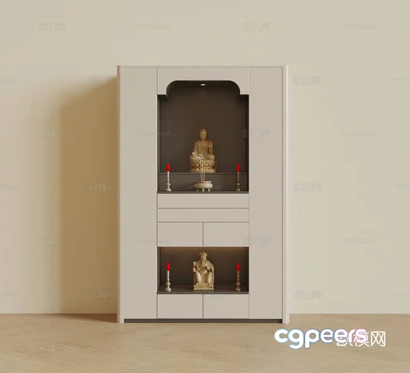 Modern Buddha niche cabinet Buddha niche 3D model