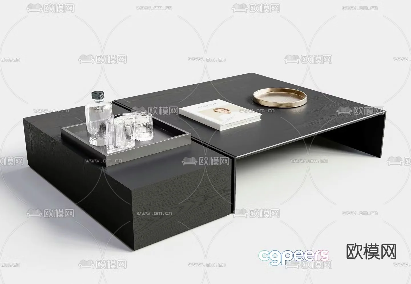 Block combination coffee table 3D model