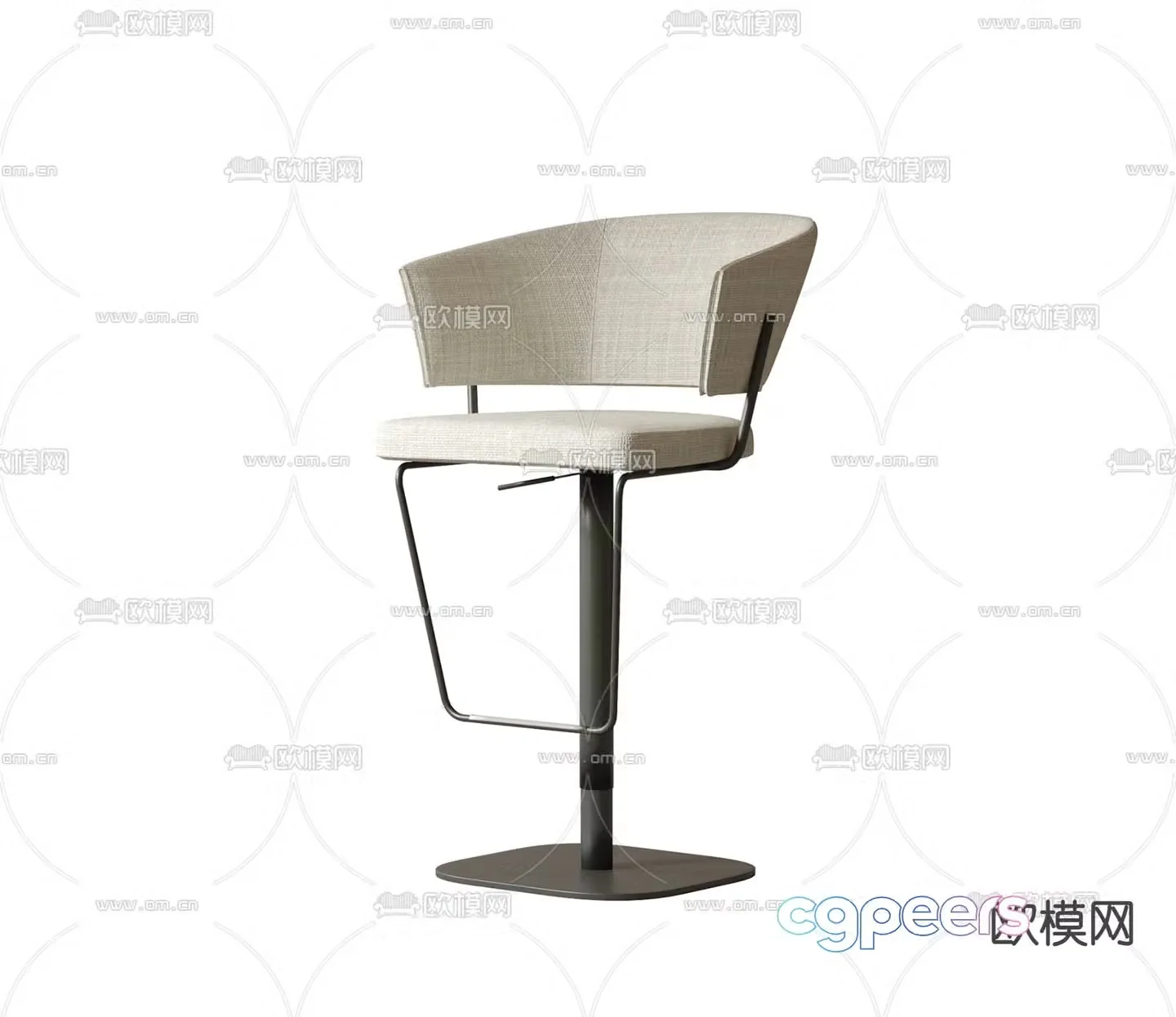 Modern bar stool 3d model