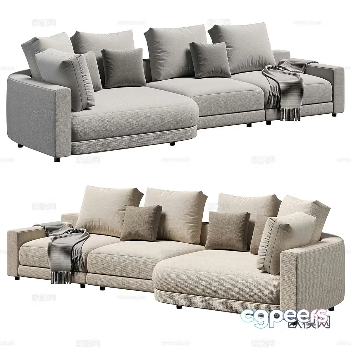 Modern Italian corner sofa 3d model