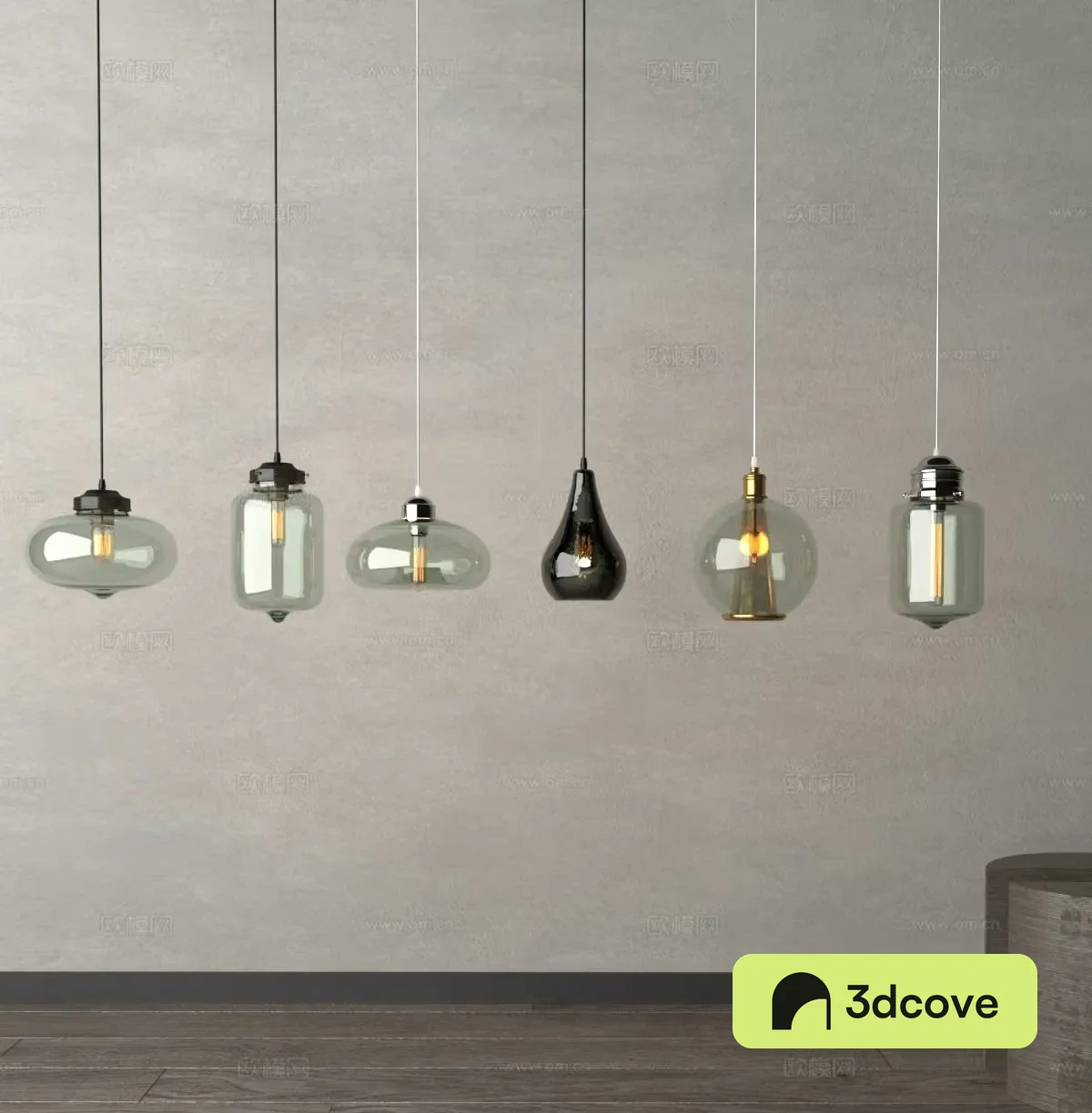 Modern hanging wire lamp Small chandelier