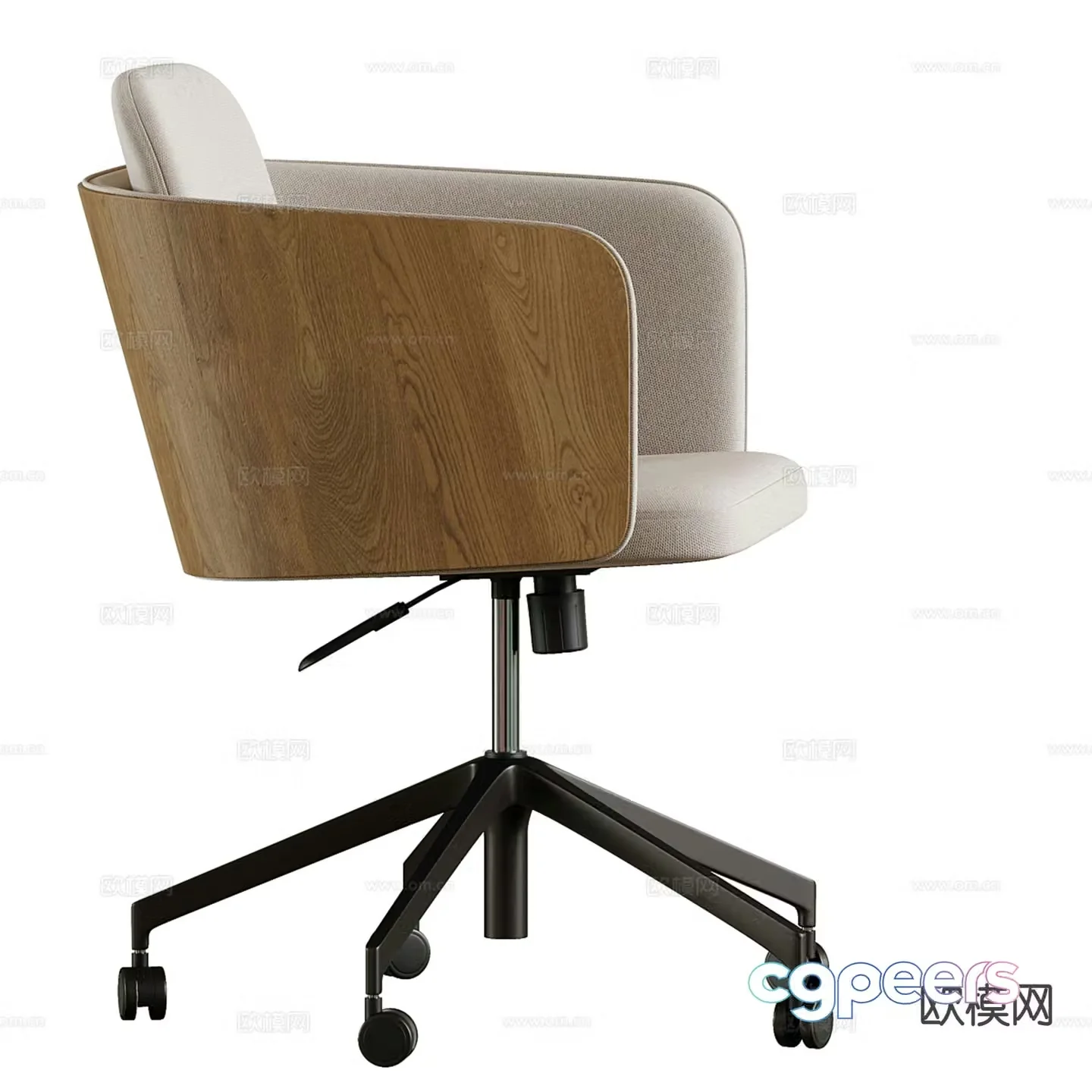 KaveHome modern solid wood office chair 3d model