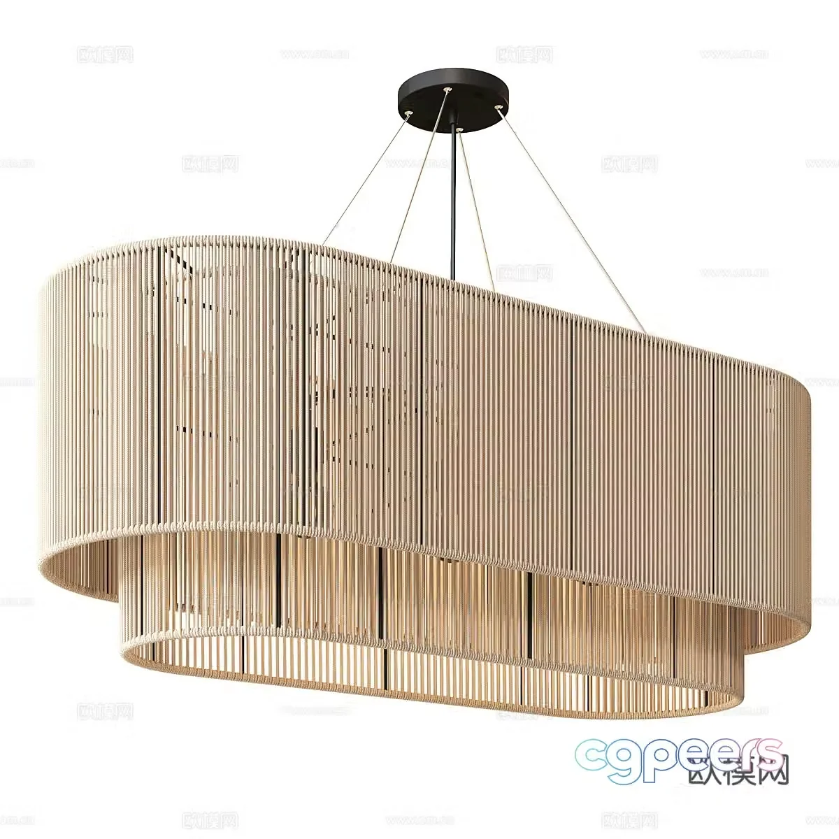 New Chinese style wasabi decorative chandelier 3D model