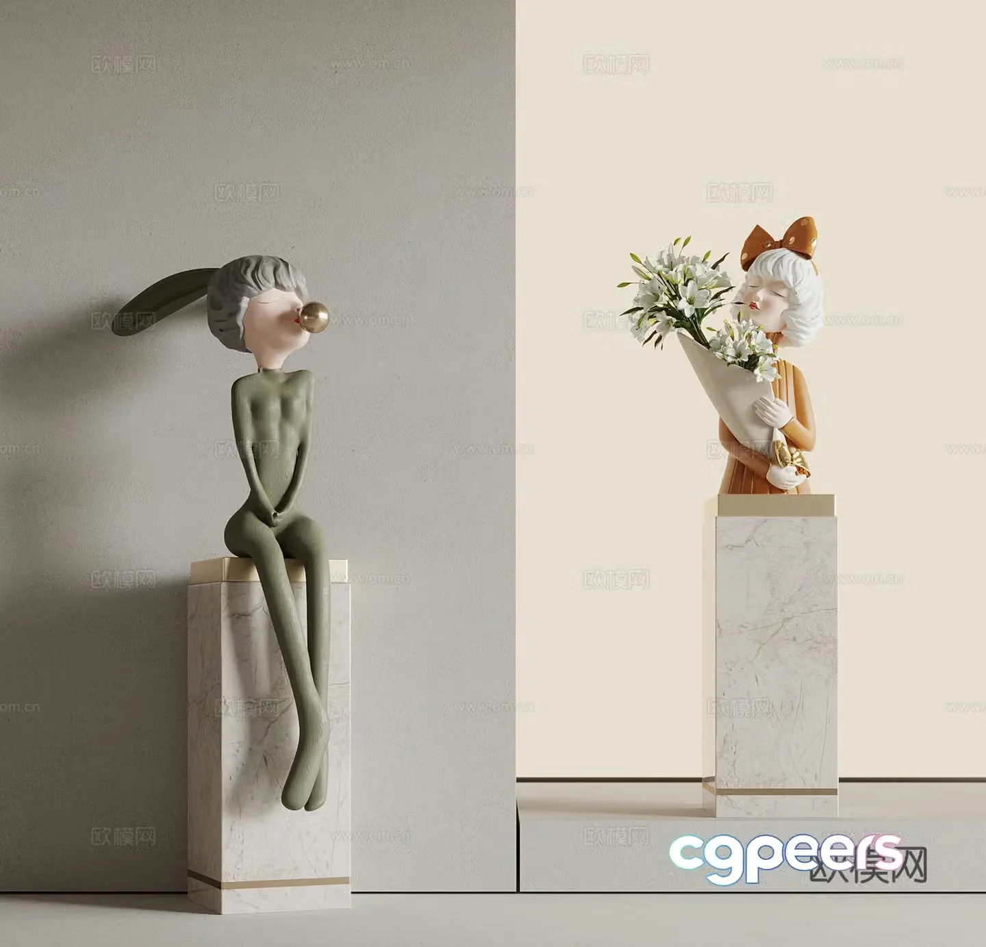 Sculpture ornaments Modern sculpture Cartoon sculpture 3d model