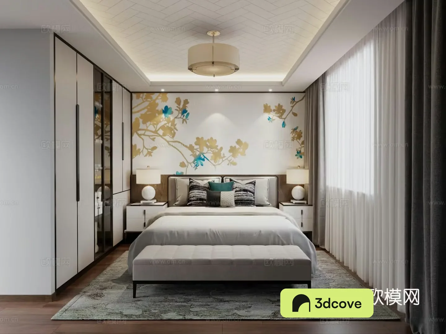 New Chinese style bedroom master bedroom