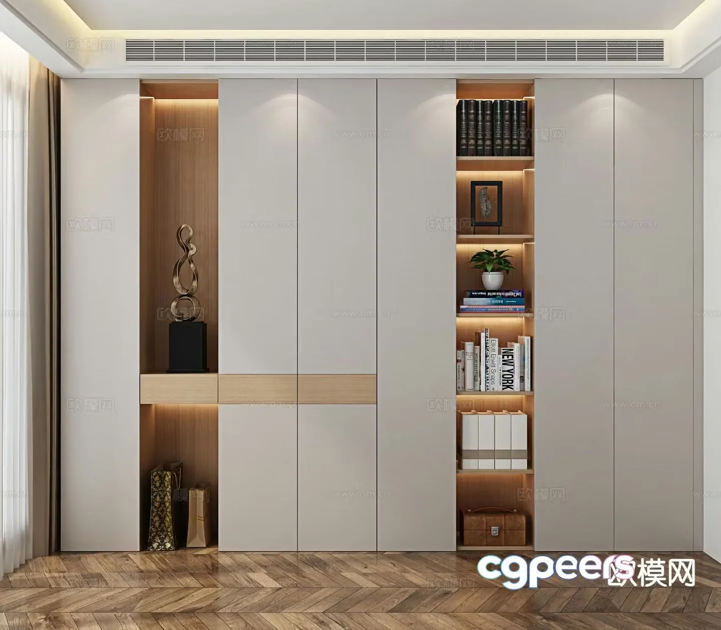 Modern bookcase 3d model