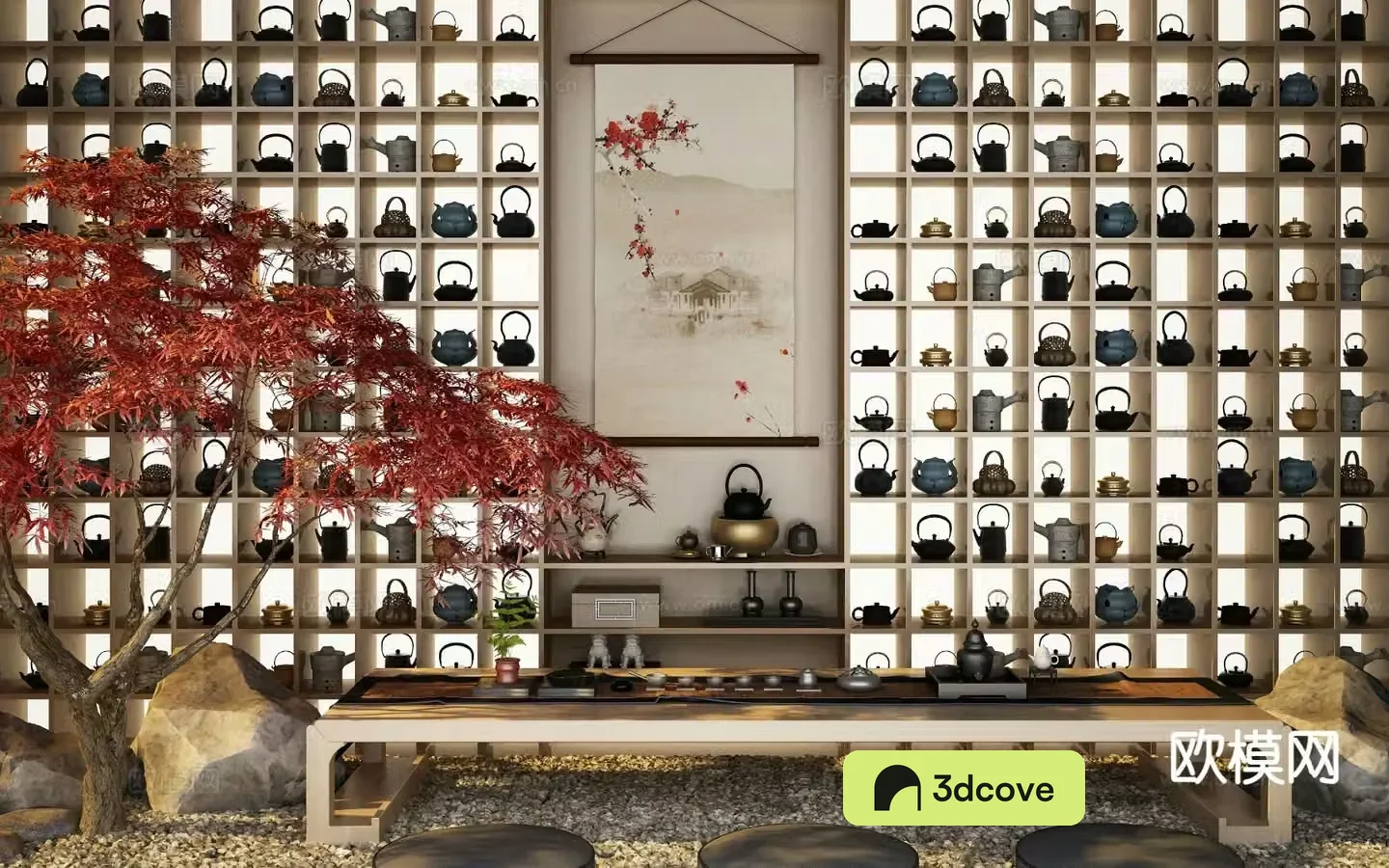 New Chinese tea set tea cabinet