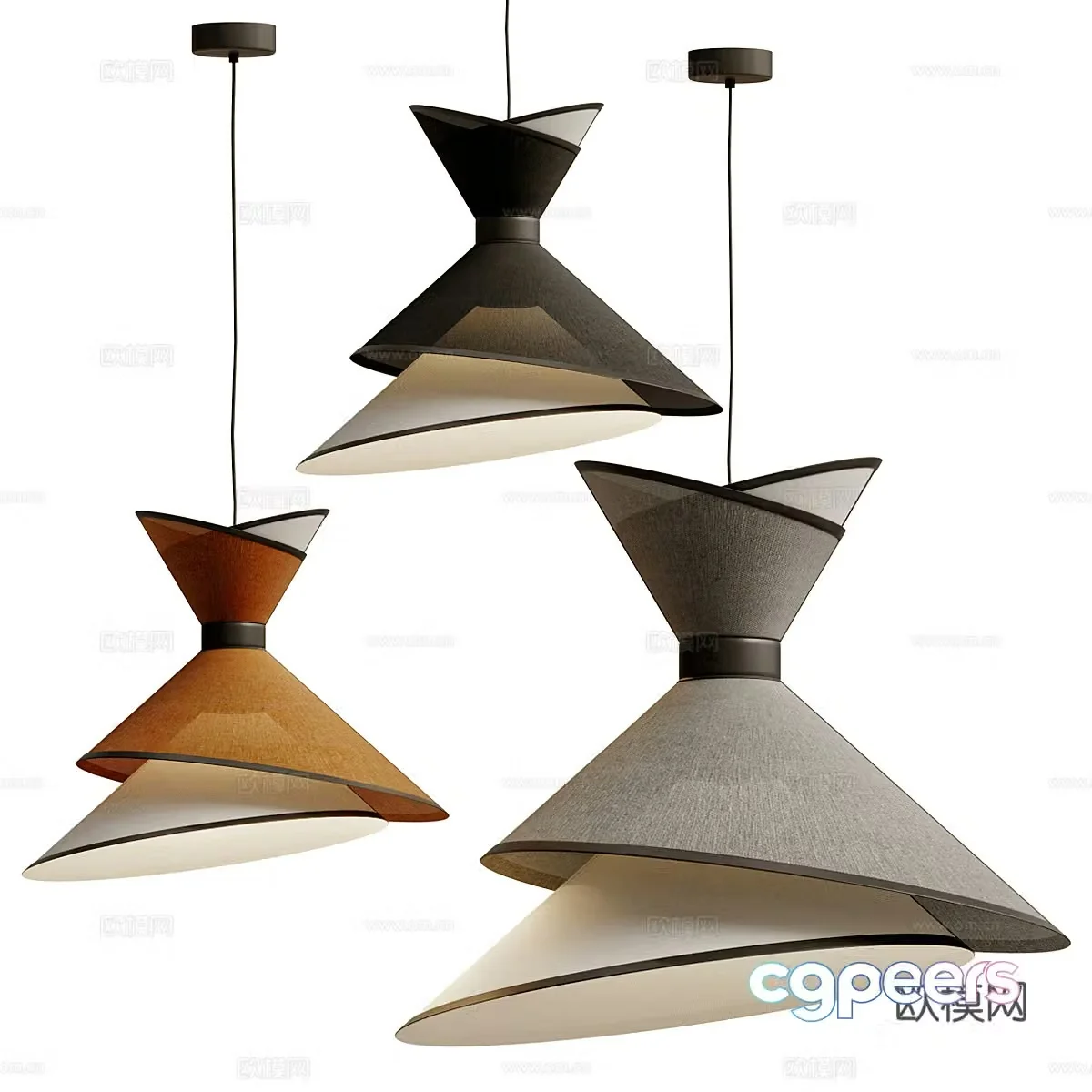 New Chinese style woven chandelier 3D model