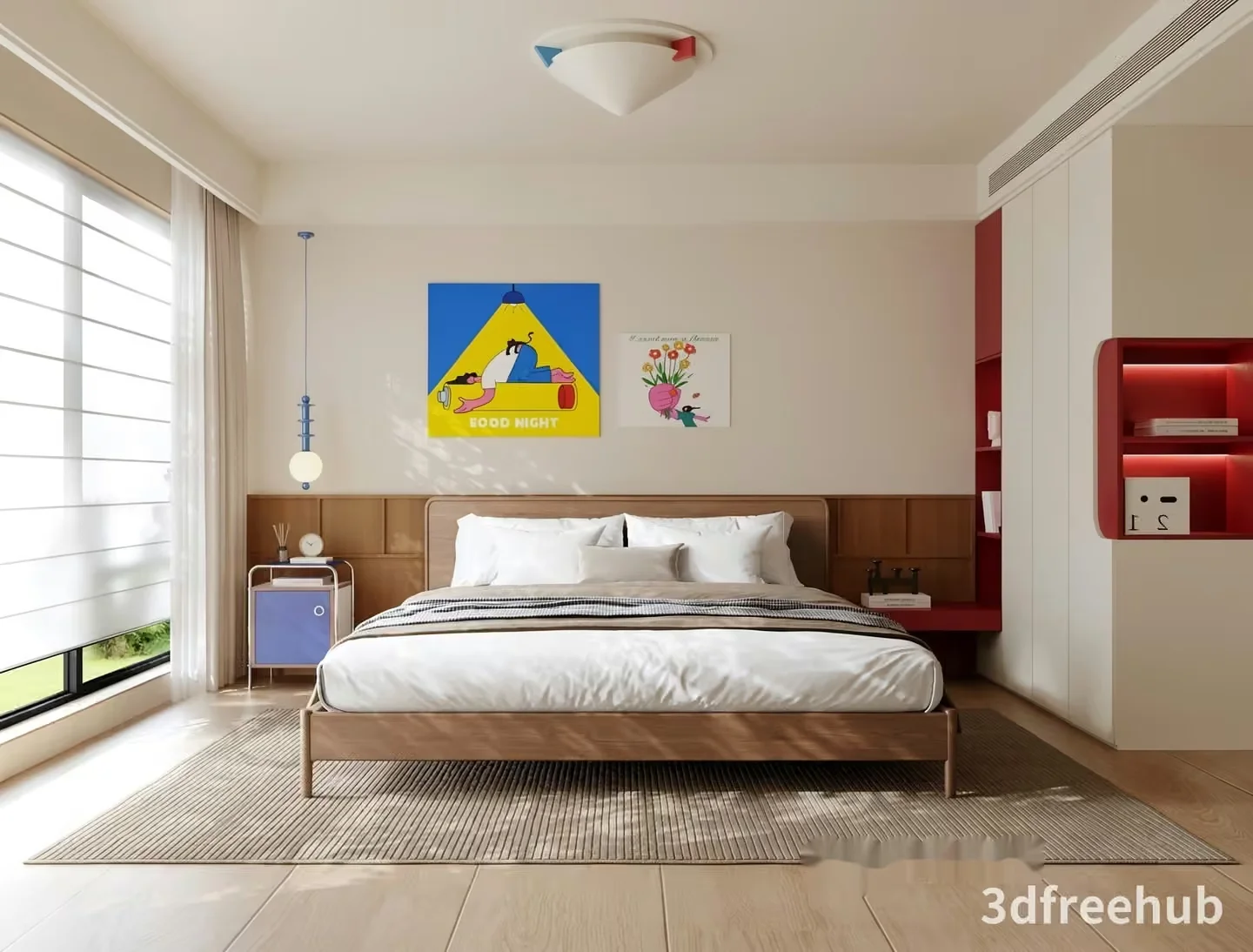 Cozy Bedroom 3D Model – 6057 – VRAY Render