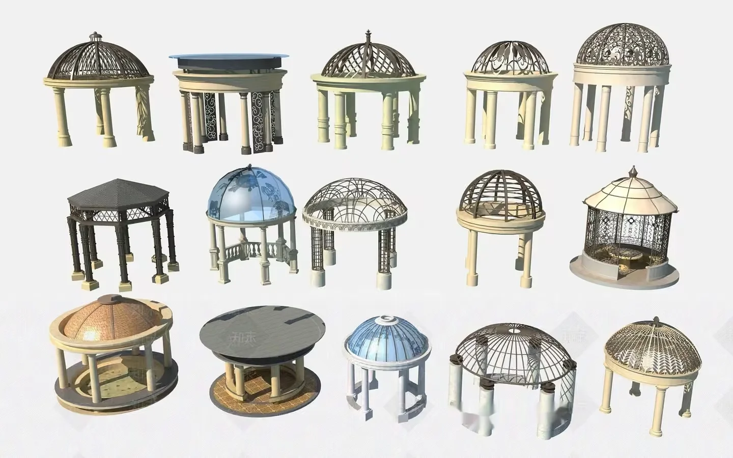 Examples Of Correct Answers: Gazebos 3D Model – 14105 – VRAY Render